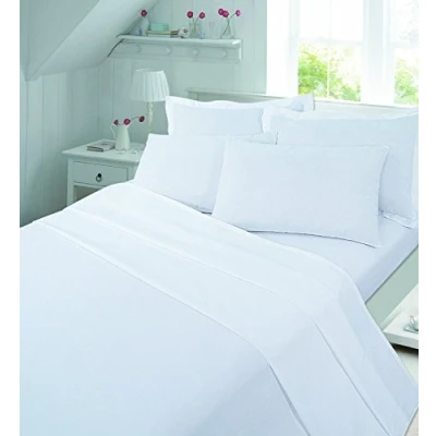 Image of Looms Work® THERMAL 100% Brushed Cotton Boys &amp; Girls Cot Bed/Toddler Bed Fitted Sheet Or Duvet Cover Set (White, Pillow Case)