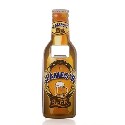 Image of Boxer Gifts BO1352 James Beer Bottle Opener, Stainless Steel, Multi Colour, 18.5 x 5.8 0.4 cm