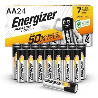 Image of Energizer AA Batteries, Alkaline Power, 24 Pack, Double A Battery Pack Amazon Exclusive