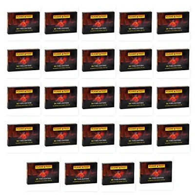 Image of Flamefast Firelighters Starter Blocks, Quick Start, Eco Barbecue, Wood Burner, Open Fire 24 Packs of (576 firelighters)