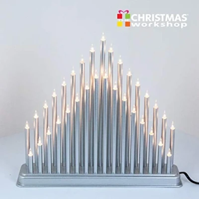 Image of Christmas Workshop 33 White Fairy Light Silver Candle Bridge