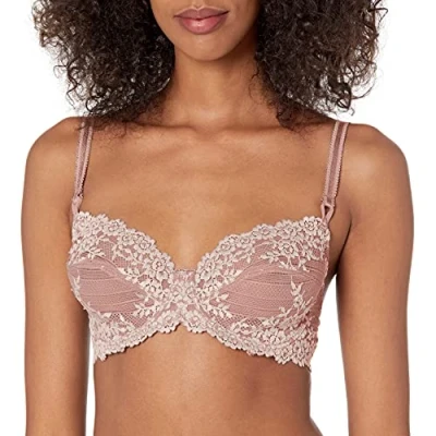 Image of Wacoal Women&#039;s Embrace Lace Underwire Bra, Woodrose Multi, 38 E