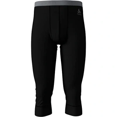 Image of Odlo men&#039;s functional underwear 3/4 pants 100 Percent merino 200 grams, black, S