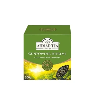 Image of Ahmad Tea Loose Leaf, Gunpowder Supreme, Green Tea, 1 Packet of 500g Leaf