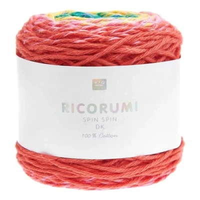 Image of Ricorumi Spin 50 g Colour 18 Rainbow Gradient Fine Cotton for Crocheting Amigurumi Figures from the New Books