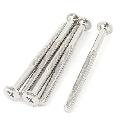 Image of sourcing map M6x85mm Male Thread Phillips Flat Head Bolt Screw Suitable for Double Bed Furniture TV Rack Wall Hanging 5pcs