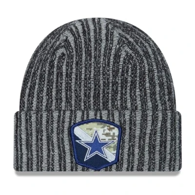 Image of New Era Dallas Cowboys NFL Salute to Service 2023 Black Cuff Knit Beanie