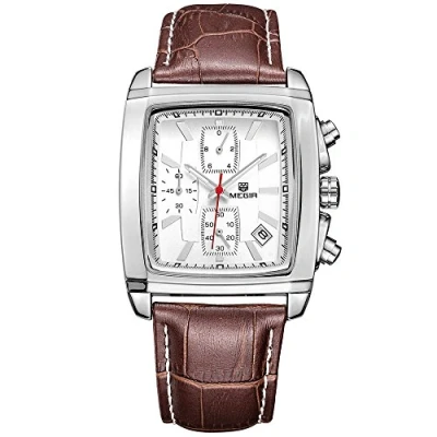 Image of Megir Mans Military Brown Leather Straps Chrongraph Quartz Watch Men&#039;s Sports Watches with Calendar