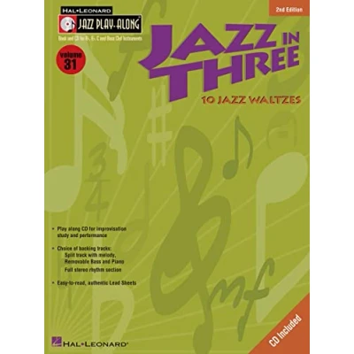 Image of Jazz in Three: Play Along Volume 31 (Hal Leonard Along)