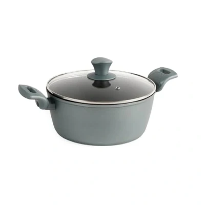 Image of Progress BW09802GWK Shimmer Collection Stockpot with Lid, 7 X Tougher Non Stick Coating, Metal Utensil &amp; Dishwasher Safe, Suitable for Induction Hobs, Forged Aluminium, Soft Touch Handles, 24 cm