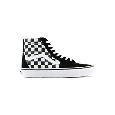 Image of Vans SK8HI Unisex Hightop trainers, Size: 3, Black/true white Leather and textile