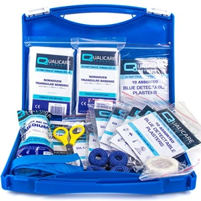 Image of bumbur Catering First Aid Kit Kitchen Safety Protection Blue Plasters &amp; Dressings
