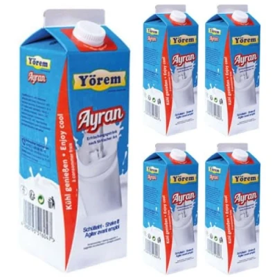 Image of By Pufai Grocery, Yorem Ayran Natural Yoghurt Drink Turkish Traditional 1000 millimeter x 5 Bottles