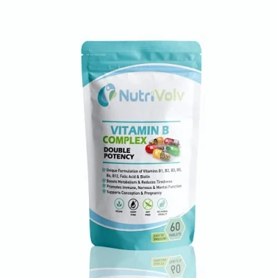 Image of Vitamin B Complex Supplements with Vitamins Including high strength B12, B1, B2, B3, B5, B6, B7, B9, Biotin &amp; Folic Acid Support Healthy Energy Metabolism 60 Tablets