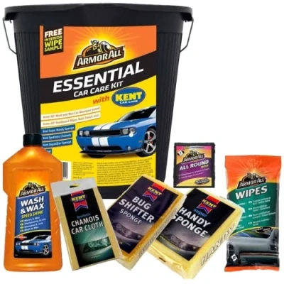 Image of Xtremeauto Car Cleaning Kit With Bucket Detailing Valet Equipment, 7 Piece Washing Gifts, 10L All You Need Wash Set