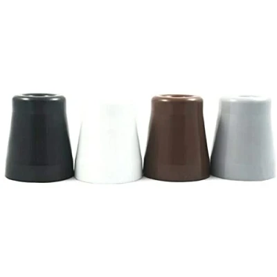 Image of Aesthetic Door Stop Bumper PVC Rubber Material with Fitting Screw Gate Stopper Spacer 50mm x 60mm Size (Black)