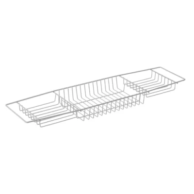 Image of Blue Canyon Plastic Coated Over Bath Rack, Durable Shower Caddy, Convenient Bathroom Storage for All Your Toiletries, Including Soaps, Sponges, Bombs, Books and Glasses of Wine (White)