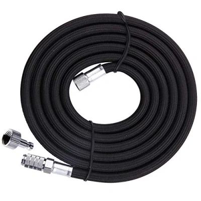 Image of Fengda Airbrush Hose 3 Meter Black BD 30 with Standard 1/8 Size Fittings on Both Ends Quick Disconnector