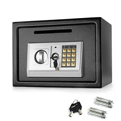 Image of Home Safes Box Electronic Digital Keypad with 2 Keys 16 Litre Large 9.85x13.78x9.85 inch Black, Wall or Floor Mounted