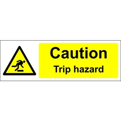 Image of Warning Caution Trip Hazard Safety Sign Self Adhesive Sticker 200mm x 66mm