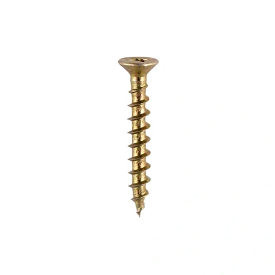 Image of TIMco 209Y ZYP PVC Countersunk Ribbed Window Screw 4.8 x 25 Yellow (Box of 1000)