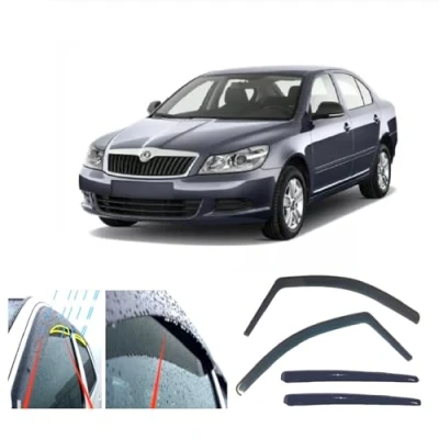 Image of AC WOW 4x Rain Wind Deflectors for SKODA Octavia 5 door liftback (MK2) 2004 2005 2006 2007 2008 2009 2010 2011 2012 2013