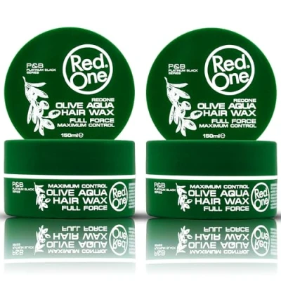 Image of Redone Hair Styling Aqua Wax Olive 2x 150ml Full Force Strong Hold Maximum Control Scent Women &amp; Men Texturizing 2 PCS