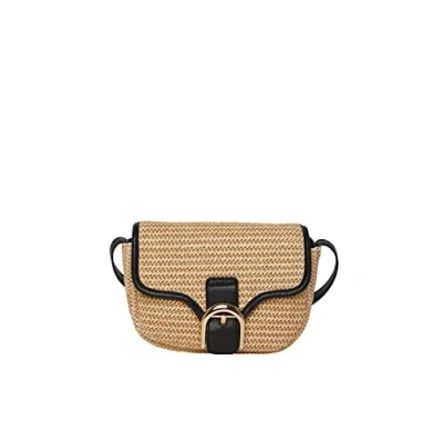 Image of PIECES Women Pcluna Straw Cross Body Bag, Nature/Detail: Black, Keine Angabe