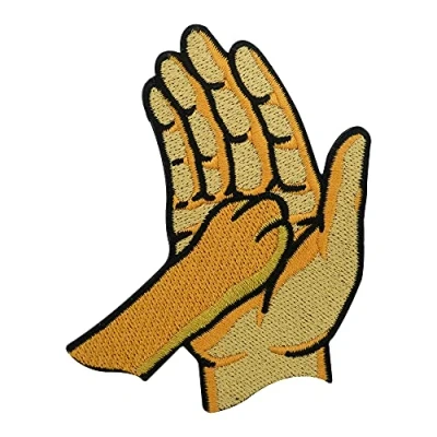 Image of Paw &amp; Human Friendship Iron on Patch Embroidery Patch, Patches, Cats ironable Dogs Badges Finally Home