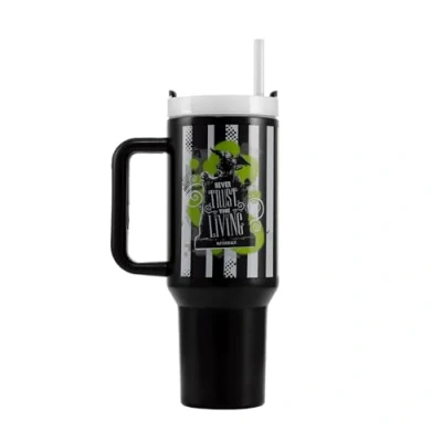 Image of Pyramid International Beetlejuice 40oz/1200ML Tumbler with Straw and Lid, Advanced Double Wall Vacuum Insulation, Keeps Cold Up to 11 Hours, Hot 7 BPA Free, Unique Fun Style Every Day