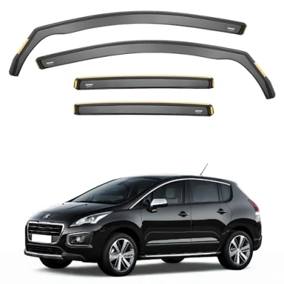 Image of iSpeed Wind Deflectors for Peugeot 3008 mk1 2008 2016 5 Door MPV 4pc Set Keep Your Car Ventilated In Rain Reduce Turbulence Tinted Channel Type