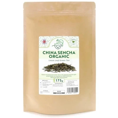 Image of China Sencha Organic Premium Green Loose Leaf Tea (China Sencha, 175g)