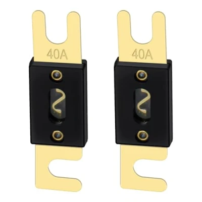 Image of Heschen ANL Fuse 40 Amp for Car Vehicles Audio System Sheet Gold Tone &amp; Black 2 Pack