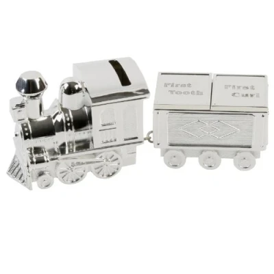 Image of Bambino Silver Plated Train Money Box First Tooth/First Curl Carriage CG404
