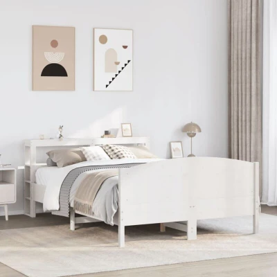 Image of vidaXL Bed Frame without Mattress White 120x200 cm Solid Wood Pine