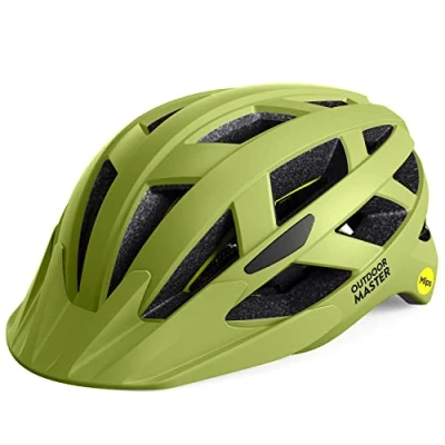 Image of OutdoorMaster Gem Recreational MIPS Cycling Helmet Two Removable Liners &amp; Ventilation in Multi Environment Bike Mountain, Motorway for Youth Adult (Speed Yellow, Medium)