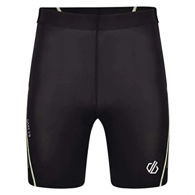 Image of Dare2b Mens Reflective Gel Padded Cycling Shorts in Black Moisture/Sweat Wicking Fabric for Quick Drying Comfortability