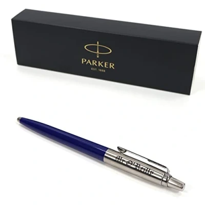 Image of Personalised Custom Parker Jotter Pen + Gift Box Design A Truly Unique Present Laser Engraved Blue