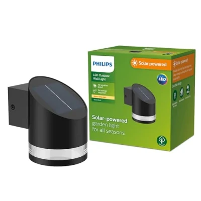 Image of PHILIPS Lighting Fyve Oudoor Solar Path Light, 1.5W, 2700K, Black, IP44 Weatherproof
