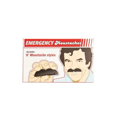 Image of Gift Republic Emergency Moustaches, Black/Brown/Grey, One Size