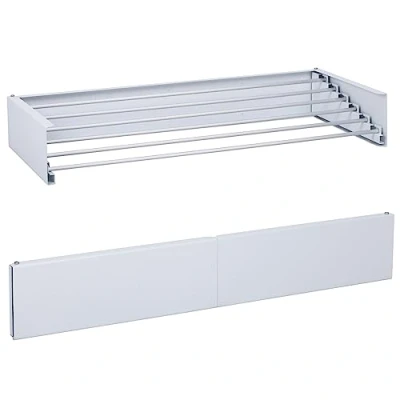 Image of Gr8 Home White Folding Wall Mounted Drying Rack Telescopic Clothes Dryer Extendable Laundry Airer Foldable Space Saving Towel