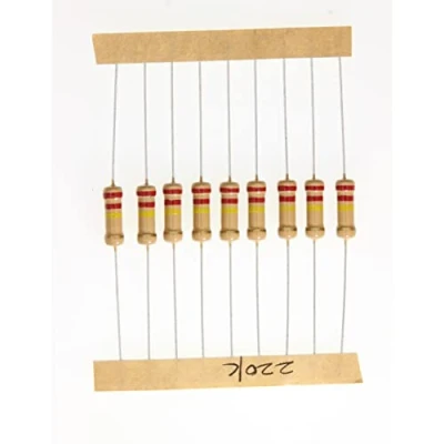 Image of HUABAN 100 Pieces 1 Watts 1W 220K Ohm 5% Carbon Film Resistor
