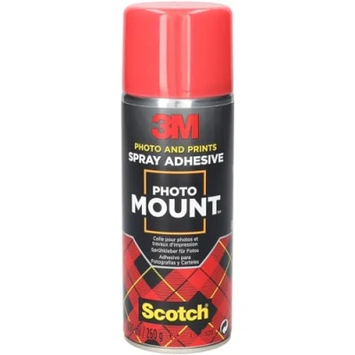 Image of 3M PhotoMount Spray Adhesive, 1 x 400 ml Can, Ideal for mounting photographs, prints and pictures