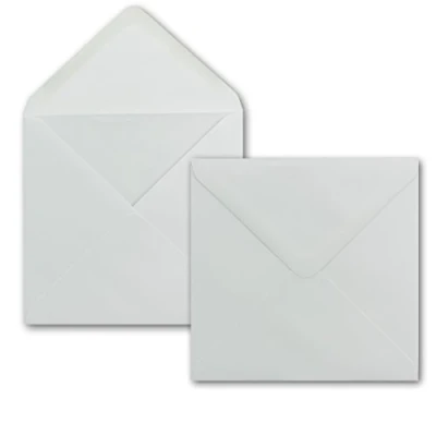 Image of NEUSER PAPIER 50 x Envelope Square 15 cm in white 100g/m² wet glue with pointed closure flap for very special occasions