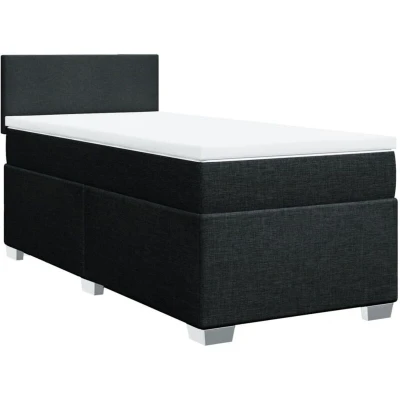 Image of vidaXL Box Spring Bed with Mattress Black 100x200 cm Fabric