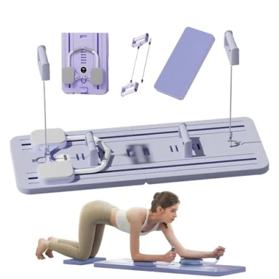 Image of EFGETD Upgraded Ab Roller Wheel Training Board with Elbow Support, Automatic Rebound Abdominal Core Trainer Exercise Machine Home Workout Equipment(Blue)