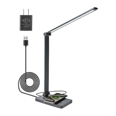 Image of GLVSAE Foldable LED Desk Lamp with USB C Charging Port, Rechargeable Reading lamp, 3 Level Brightness, Touch Control Lamps, Portable Eye Caring Table for Reading, Home Office (Rechargeable)