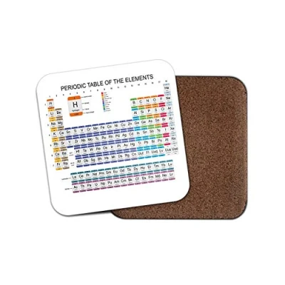 Image of Periodic Table Science Chemistry Cork Backed Drinks Coaster for Tea &amp; Coffee #4060