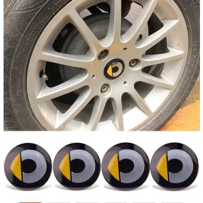Image of URYYRIT Car Hub Centre Caps, For Smart Fortwo Forfour 453 451, 57mm, Waterproof DustProof Wheel Decoration Cover, Center with Logo Emblem Sticker, Exterior Accessories,yellow