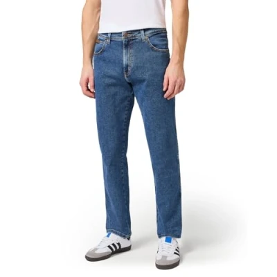 Image of Wrangler Texas Stretch Straight leg jeans, Men&#039;s, Size: 50x32, Stonewash